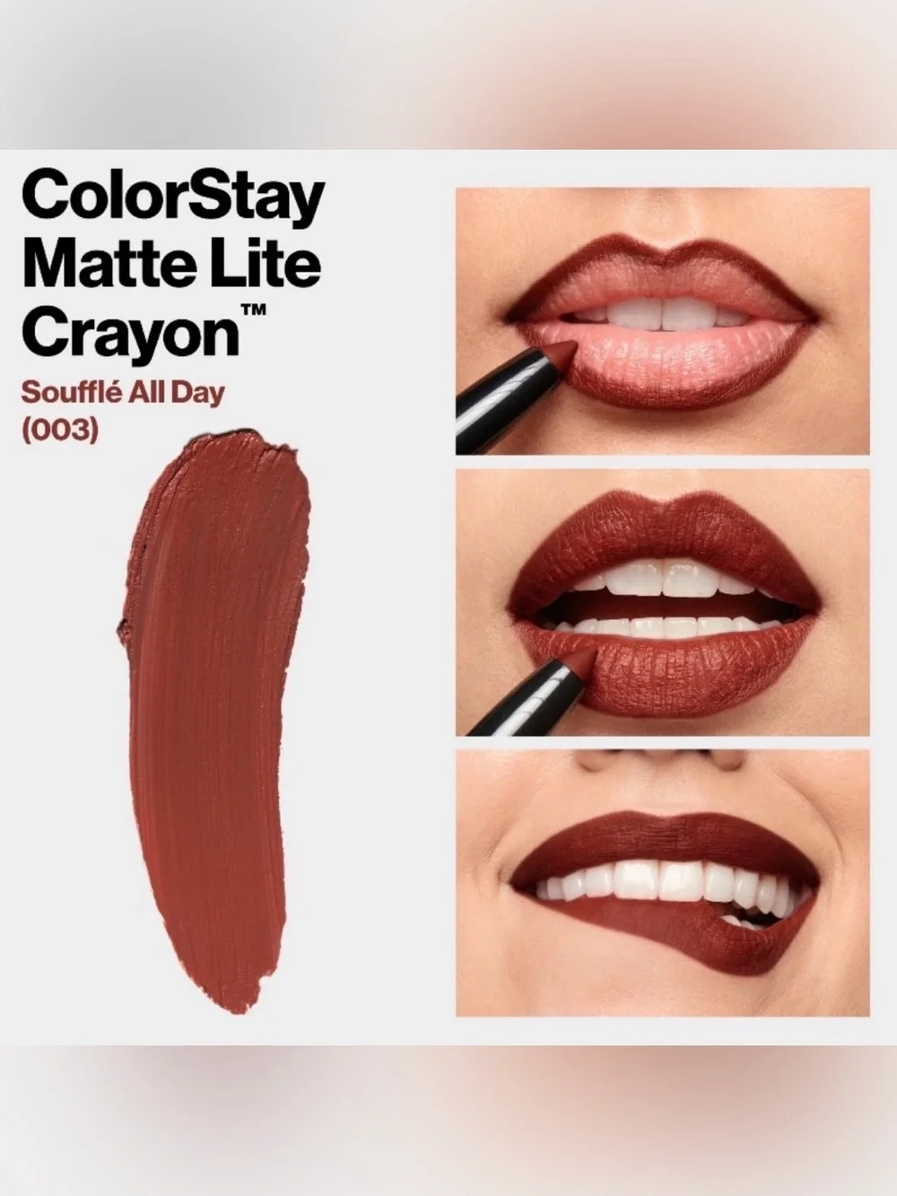 💞 New Revlon ColorStay Matte Lite Crayon Lipstick in Soufflé All Day